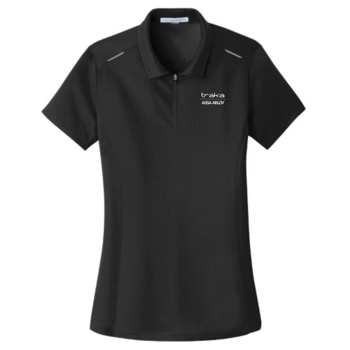 Port Authority Ladies Pinpoint Mesh Zip Polo v2