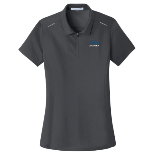 Port Authority Ladies Pinpoint Mesh Zip Polo v1