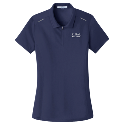Port Authority Ladies Pinpoint Mesh Zip Polo v2