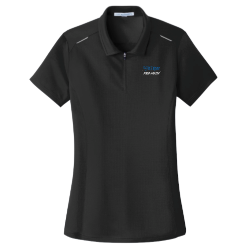 Port Authority Ladies Pinpoint Mesh Zip Polo v1