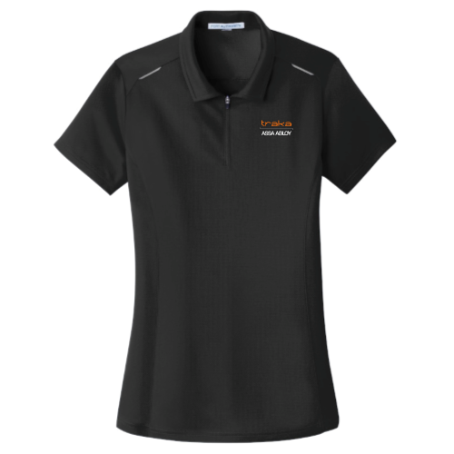 Port Authority Ladies Pinpoint Mesh Zip Polo v1