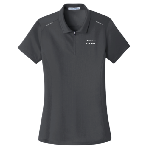 Port Authority Ladies Pinpoint Mesh Zip Polo v2