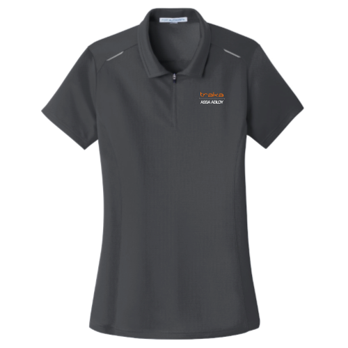 Port Authority Ladies Pinpoint Mesh Zip Polo v1