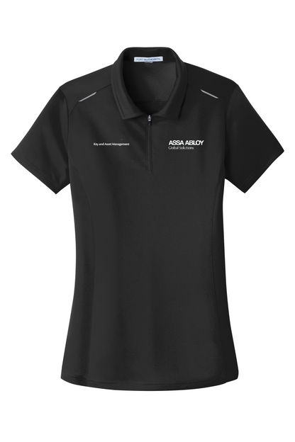 Port Authority Ladies Pinpoint Mesh Zip Polo