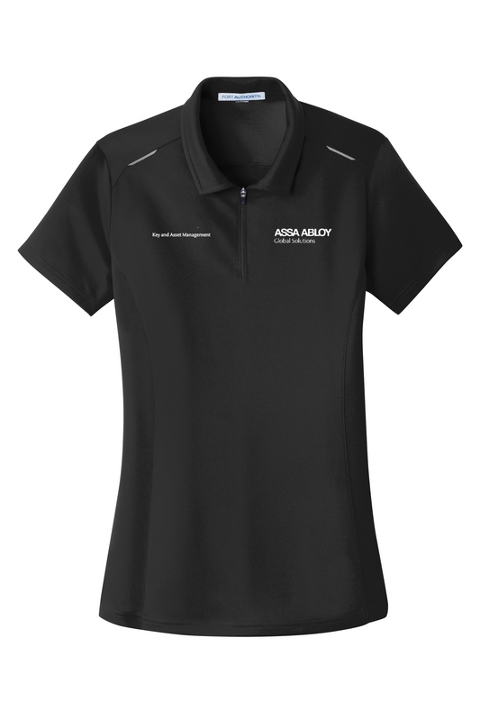 Port Authority Ladies Pinpoint Mesh Zip Polo