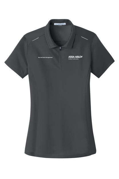 Port Authority Ladies Pinpoint Mesh Zip Polo